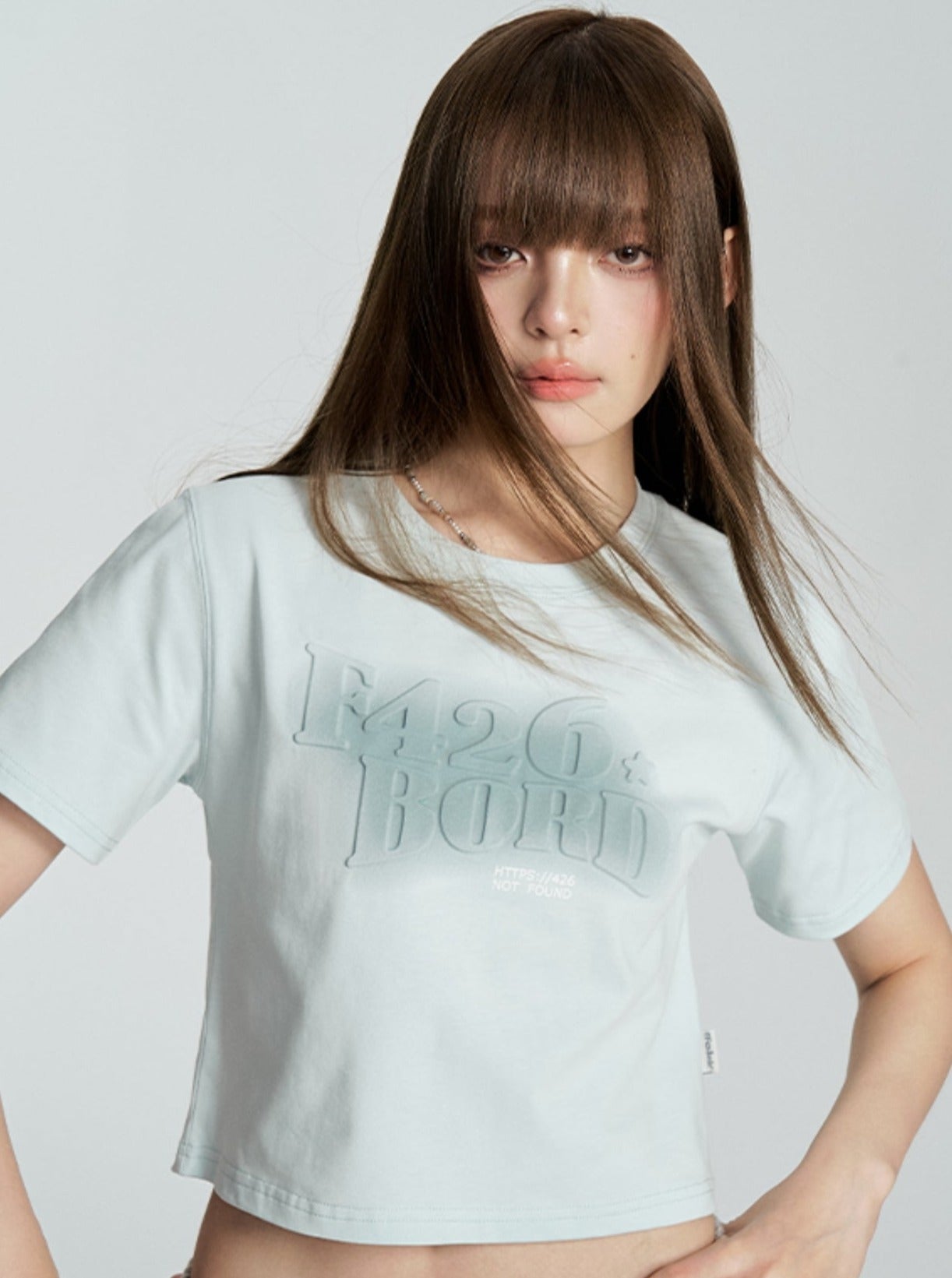 Tee With Embossed Letter Design
