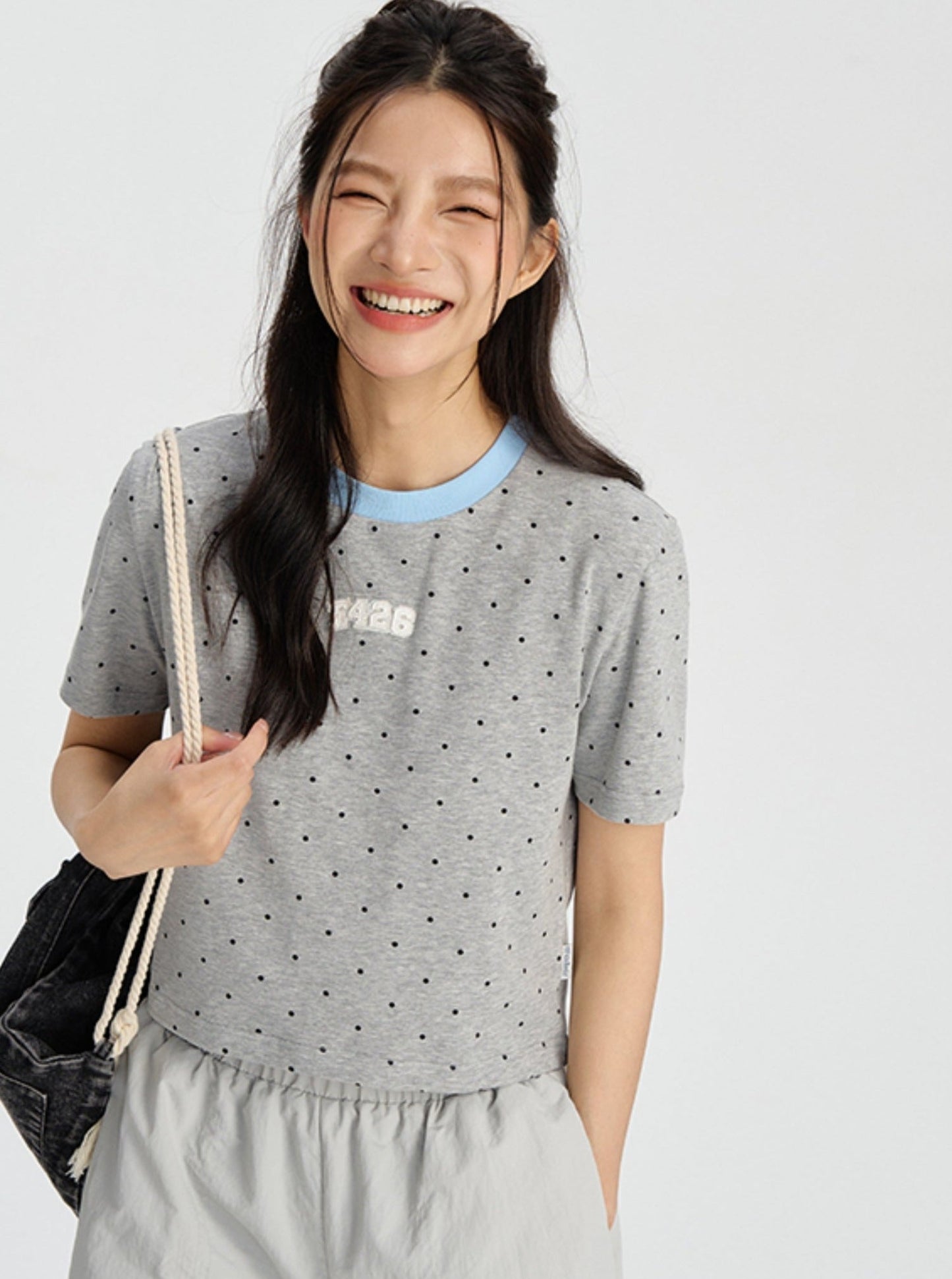 Polka Dot T-Shirt In Summer Street Style