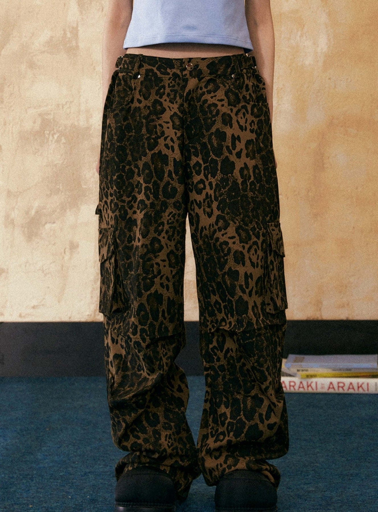 American Retro Leopard Print Casual Pants