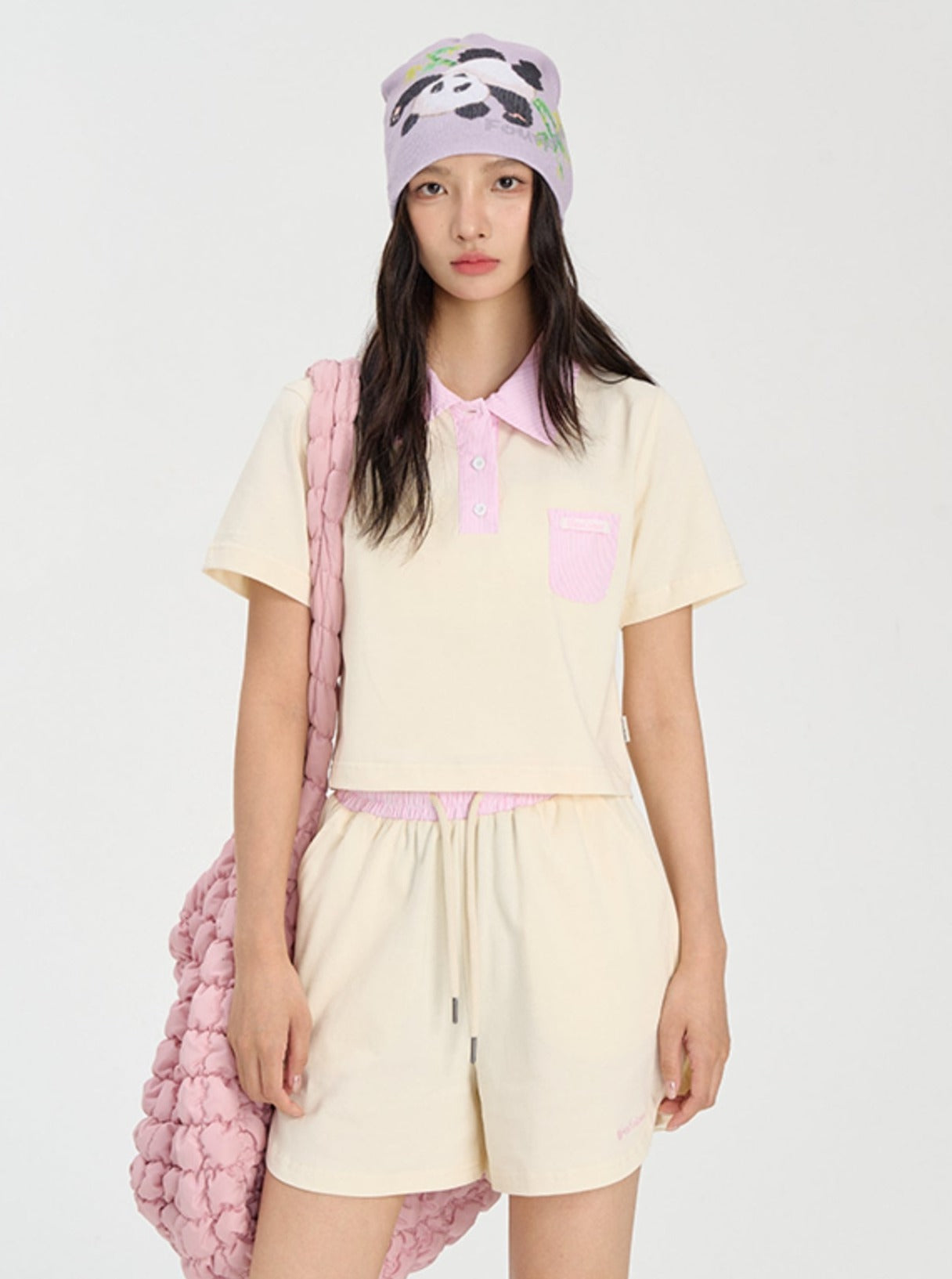 Striped Stitching Shorts