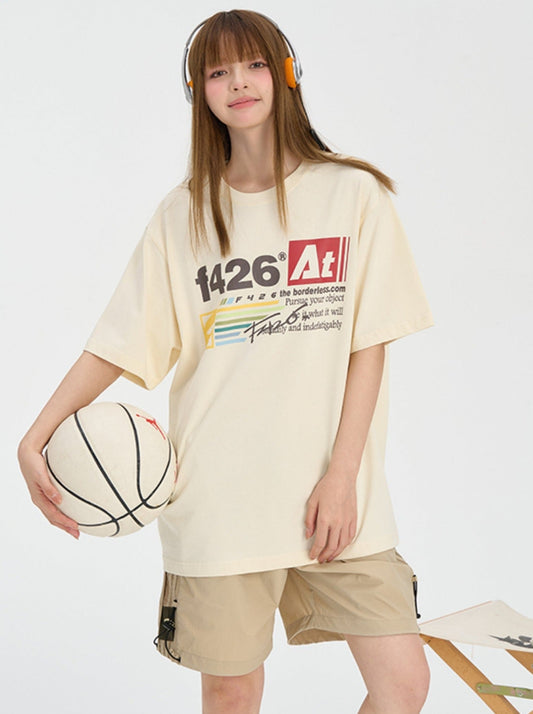 Matching Couple'S Striped Letter T-Shirt