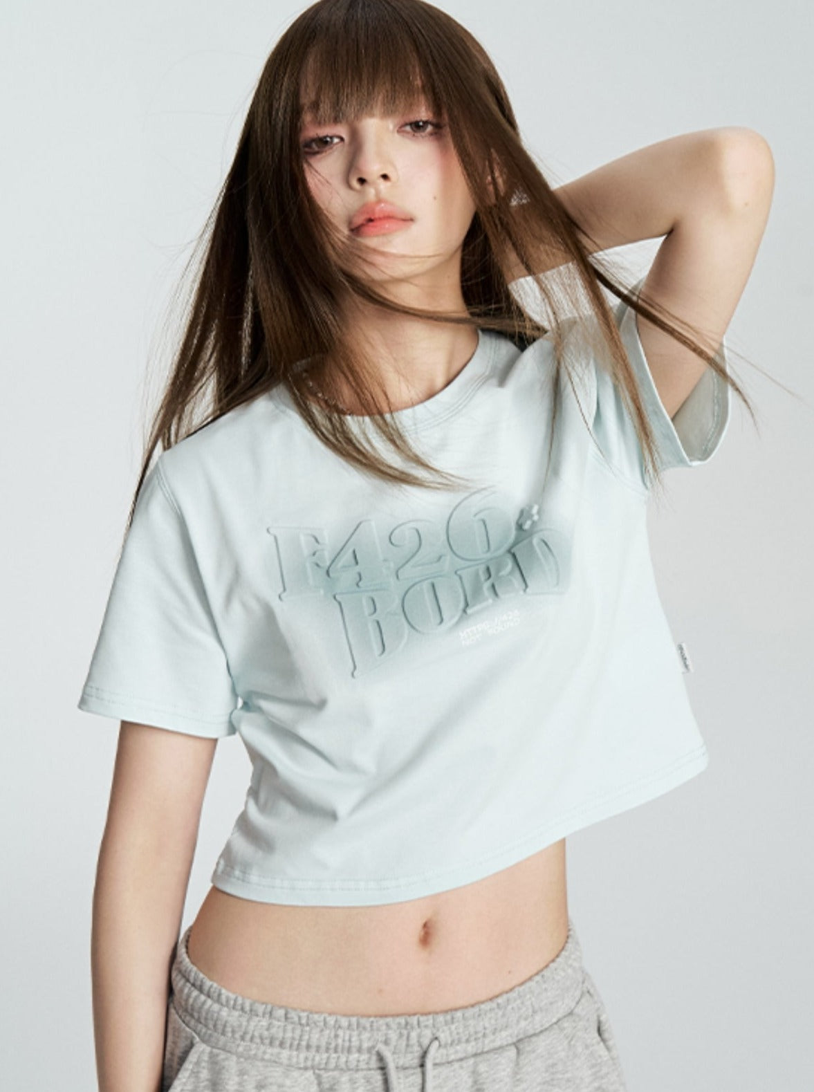 Tee With Embossed Letter Design