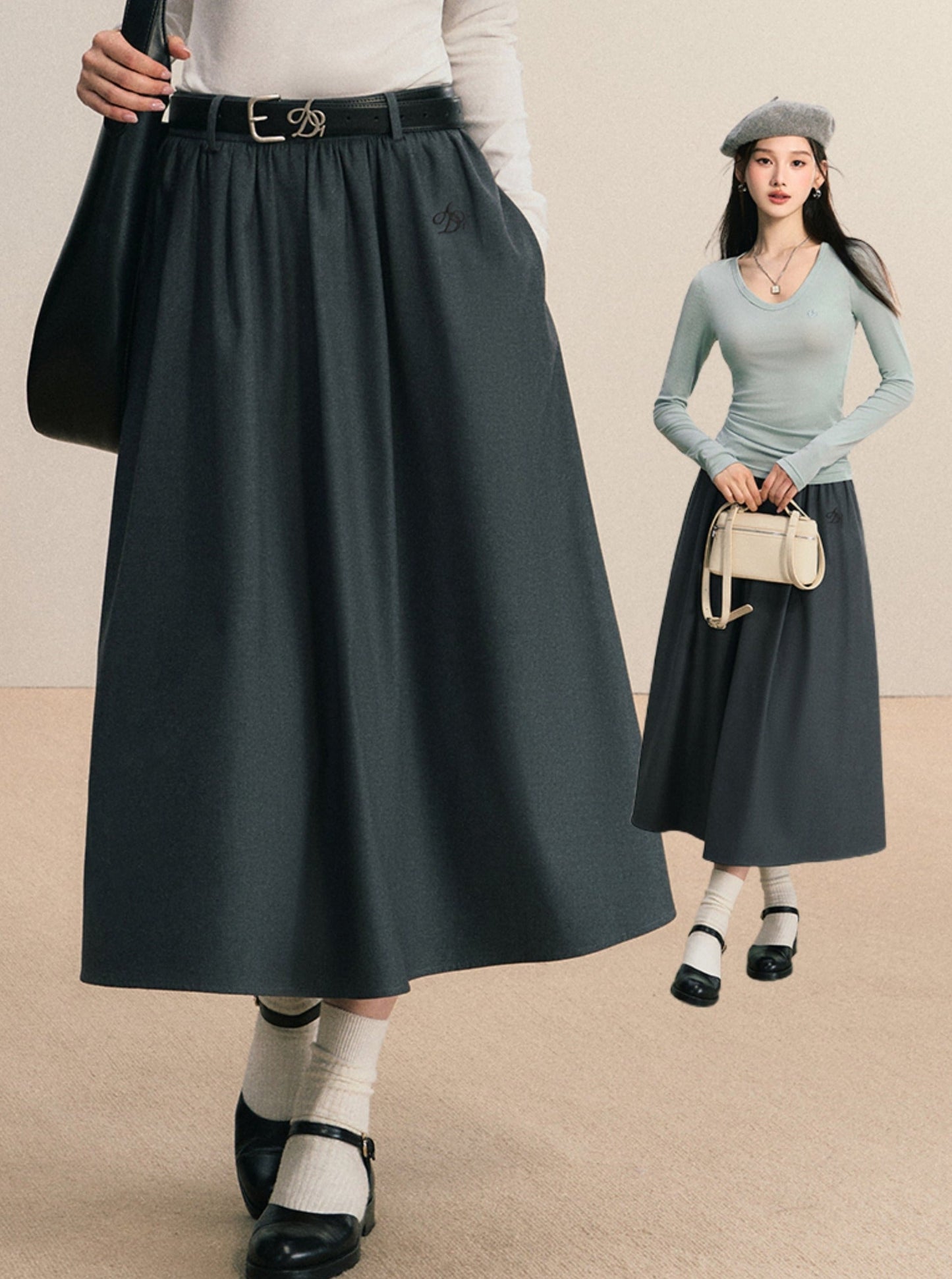 Elegant A-Line Midi Skirt: Versatile and Timeless