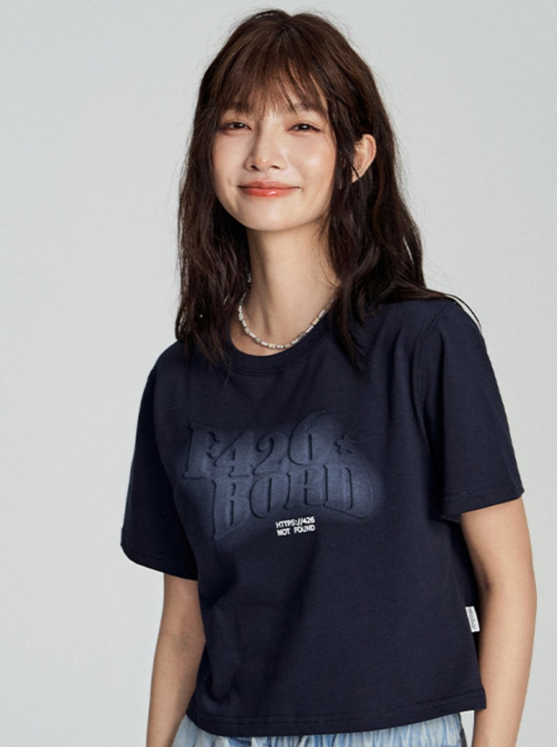 Tee With Embossed Letter Design