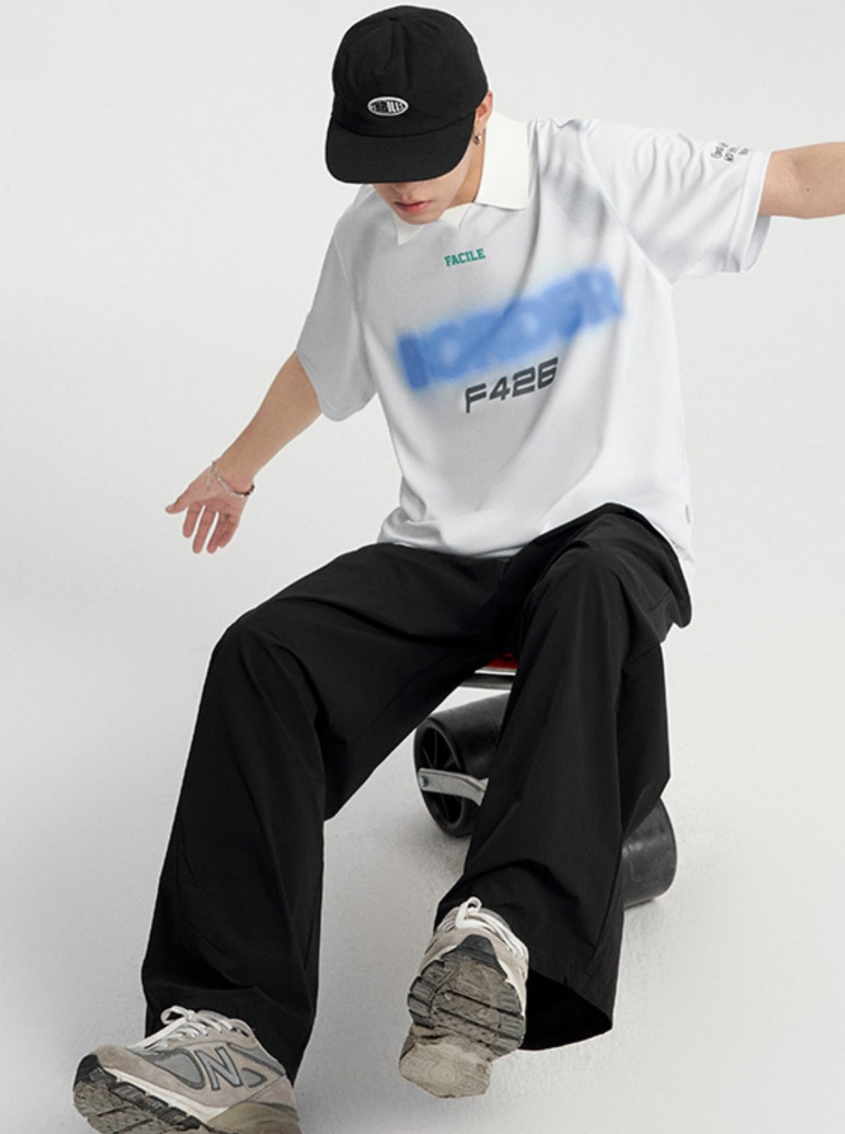 Short Sleeve Tee With Polo Neck