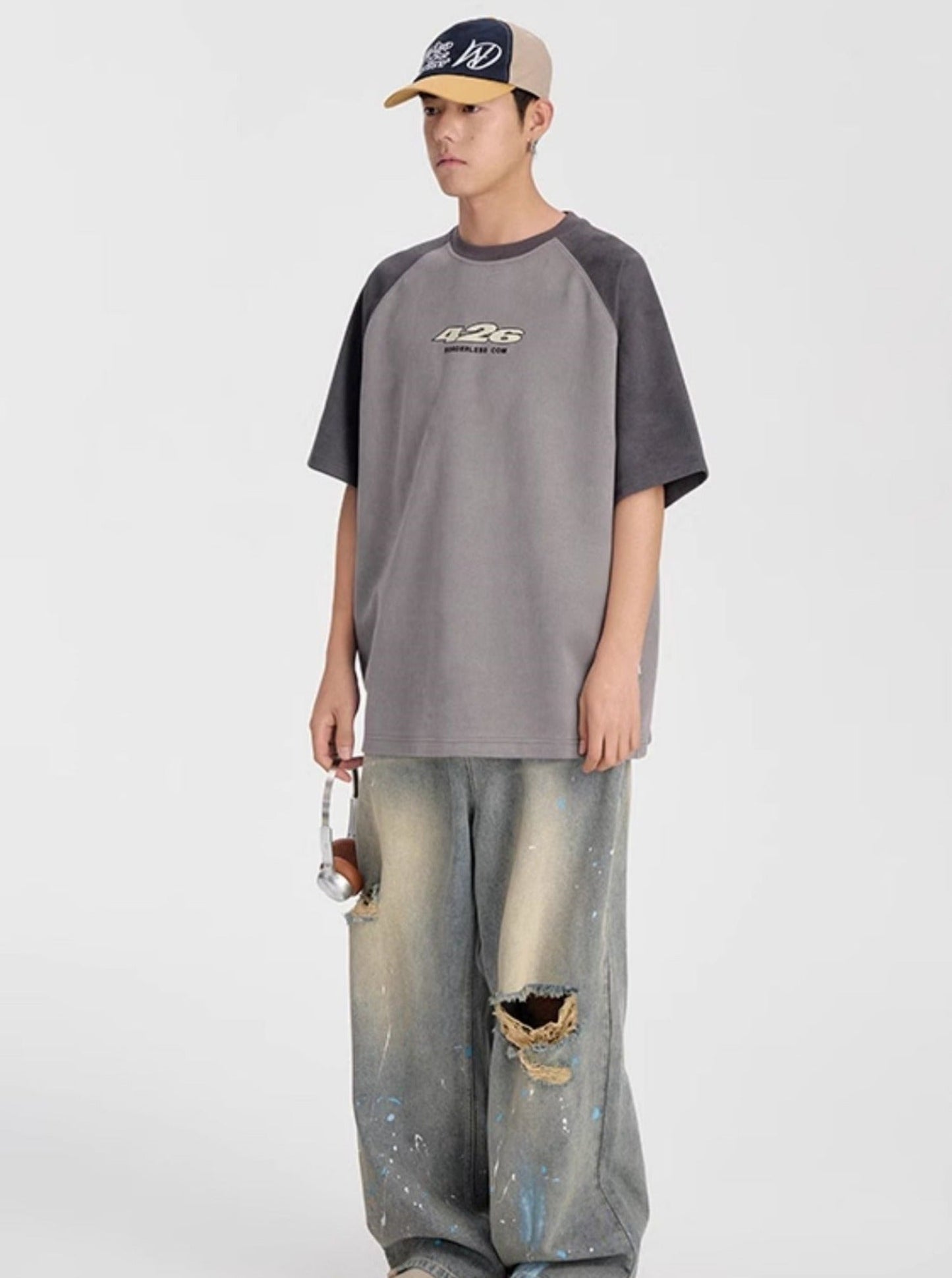 Summer T-Shirt In Faux Suede Fabric