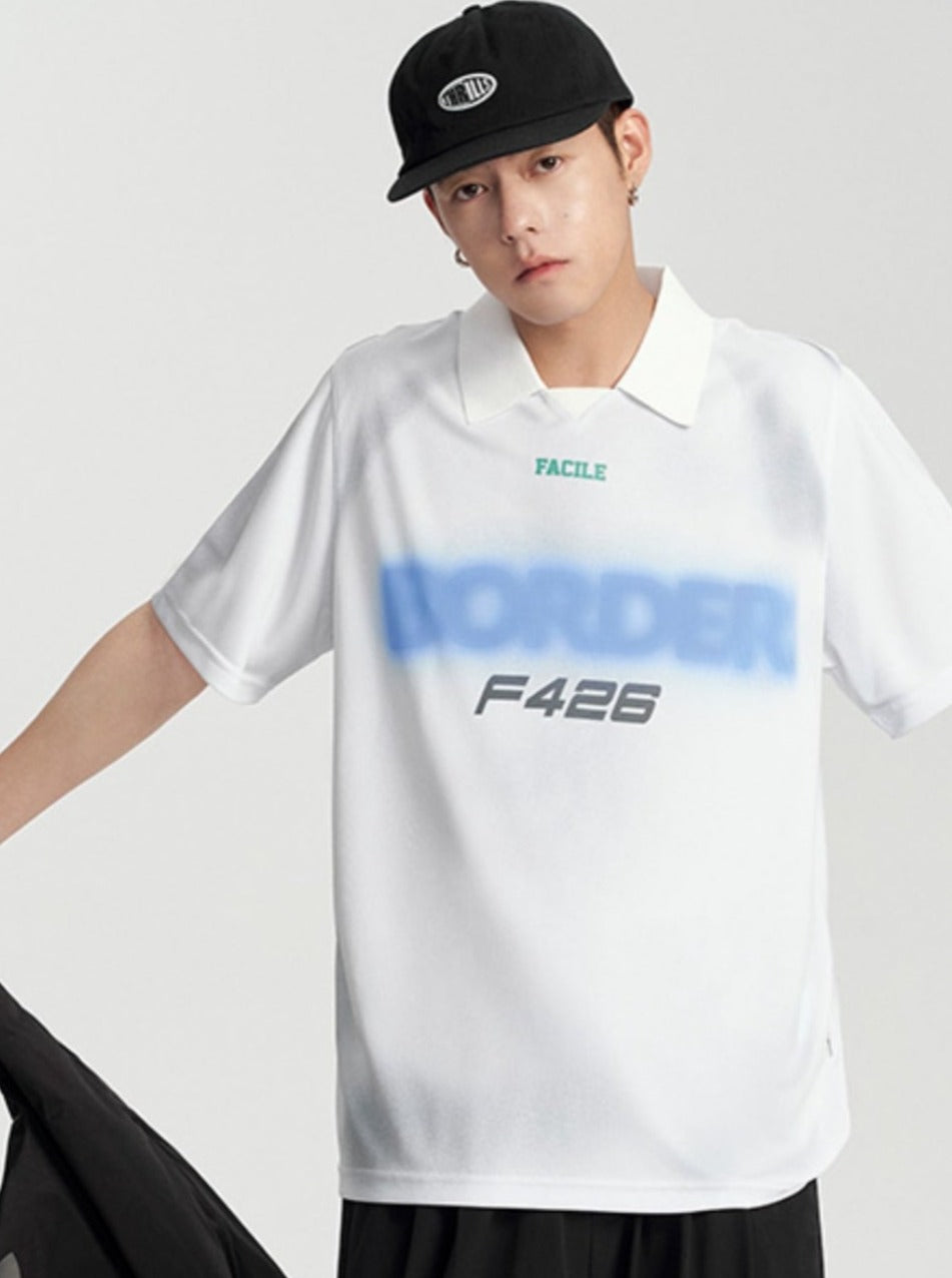 Short Sleeve Tee With Polo Neck