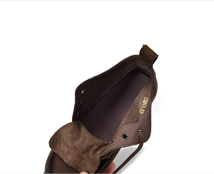 Classic Leather Lace-up Flat Shoes