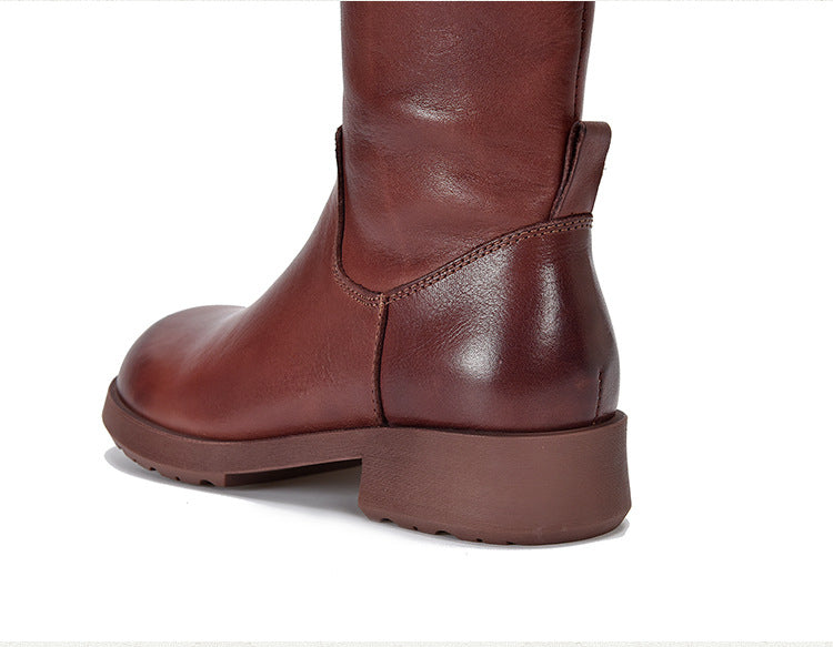 Vintage Leather Long Knight Boots