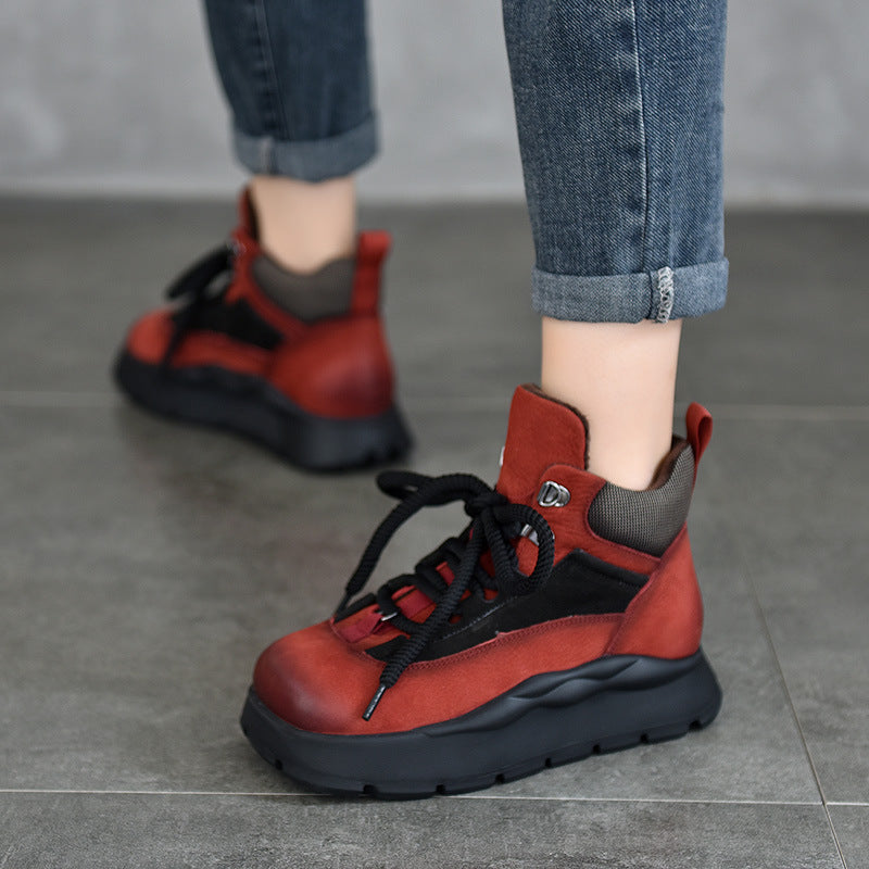 Versatile Leather Warm Cotton Shoes