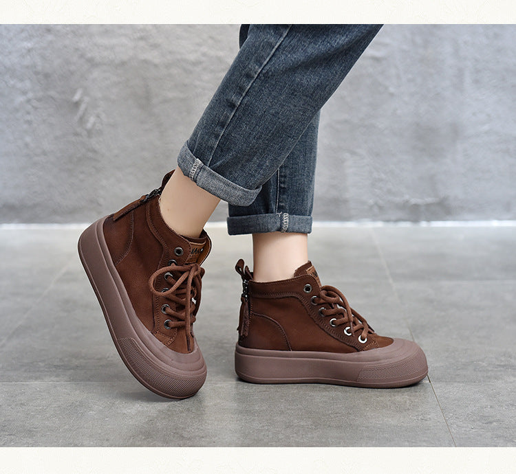 Retro Double Zipper Thick Sole Martin Boots