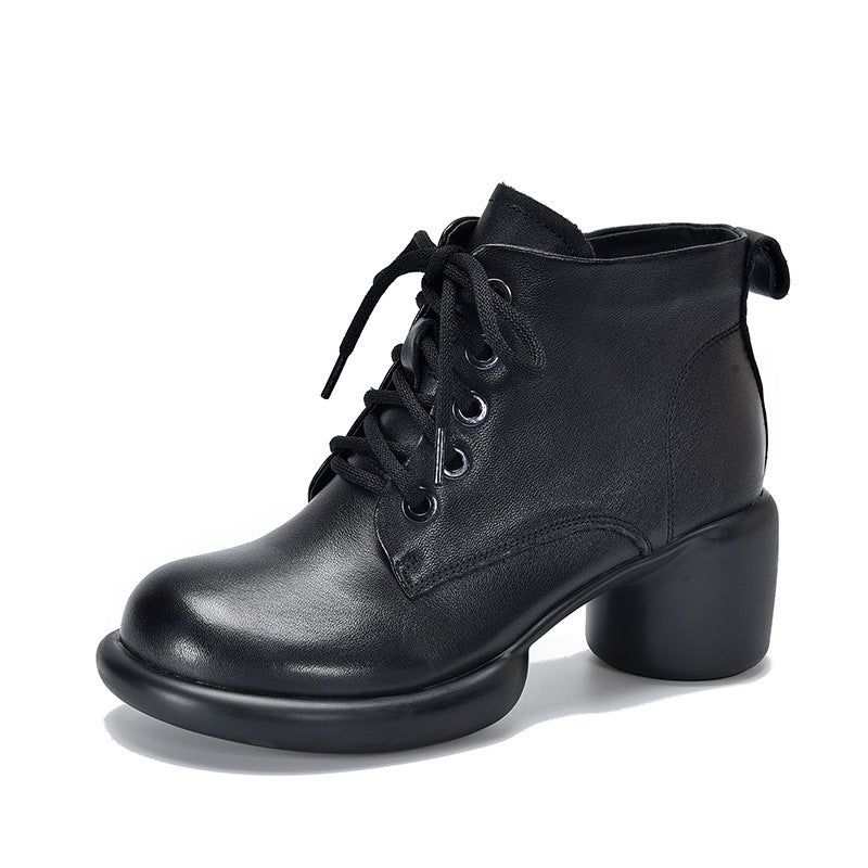 British Style Side Zipper High Heel Boots