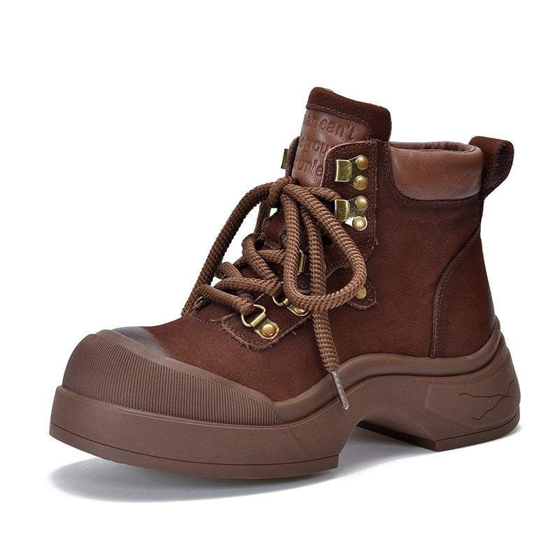 Classic Leather Thick Bottom Lace-Up Martin Boots