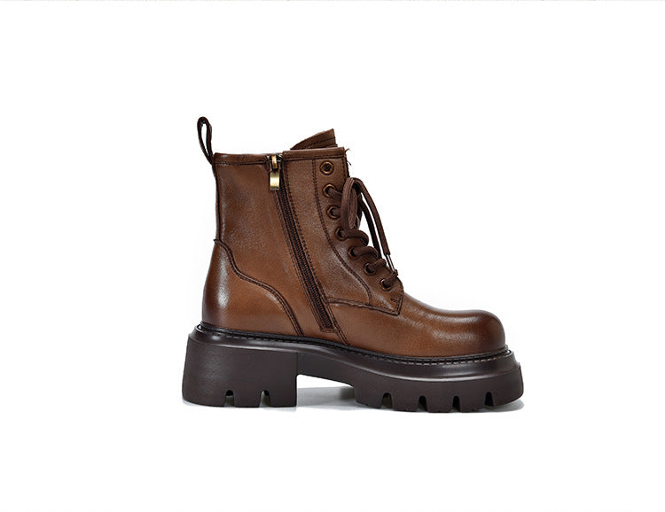 Classic Leather Zipper Thick Bottom Martin Boots