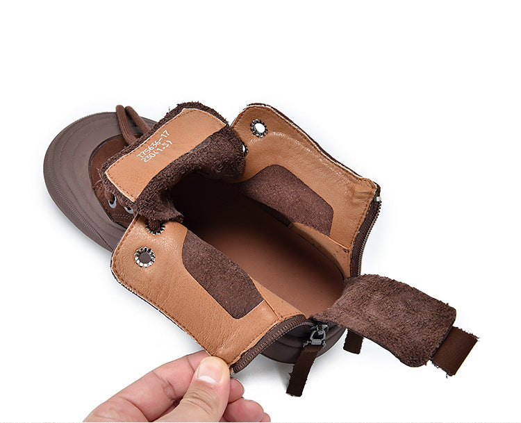 Retro Double Zipper Thick Sole Martin Boots