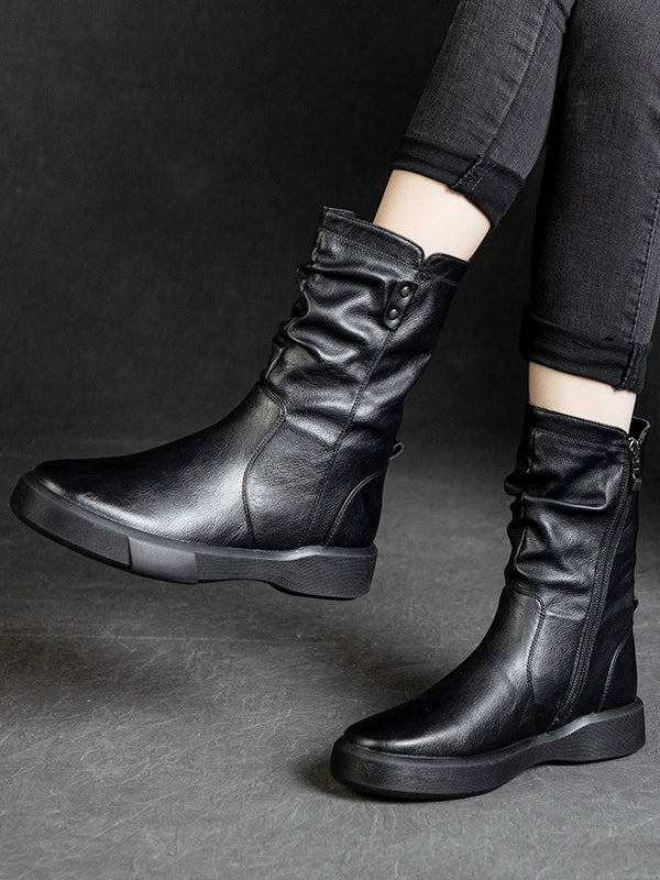 British Style Splicing Thick-Soled Martin Boots