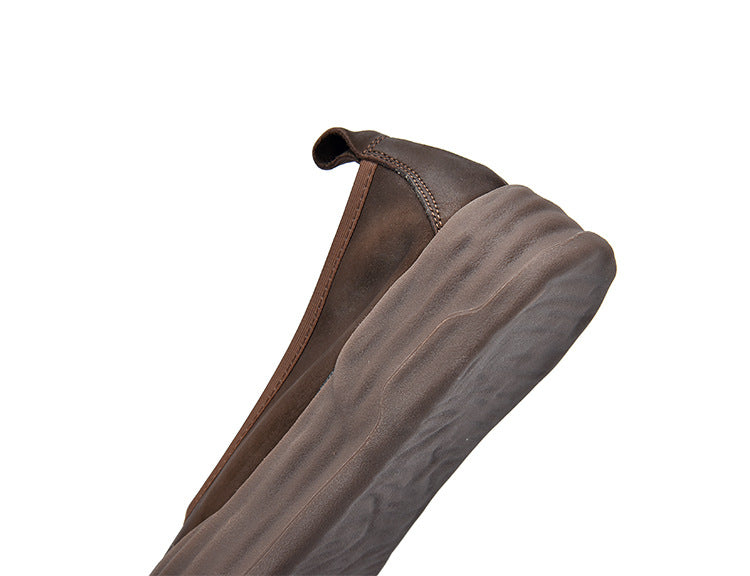 Literary Leather Round-toe Thick Soled Shoes