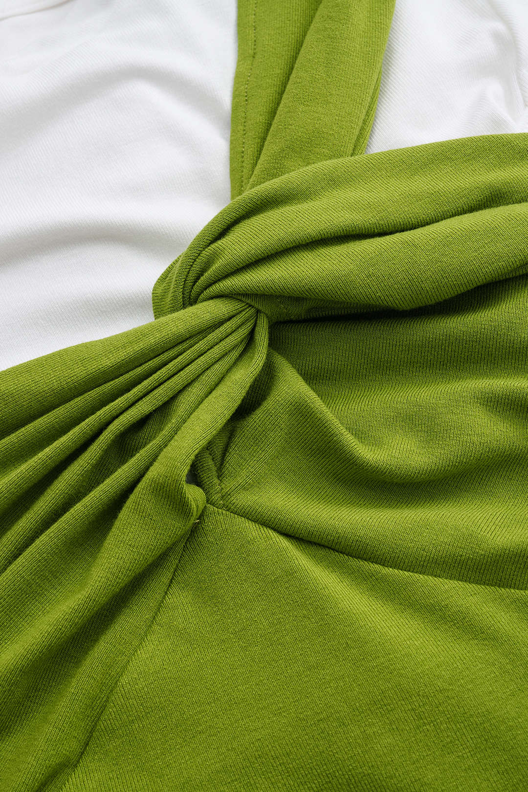 Asymmetrical Patchwork Twist Knot Short Sleeve T-Shirt