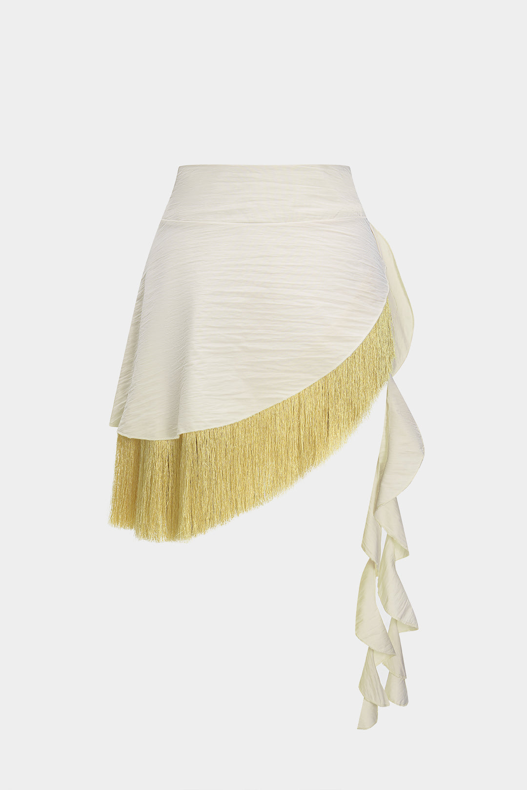 Beaded Halter Neck Tank Top And Fringe Trim Skirt Set