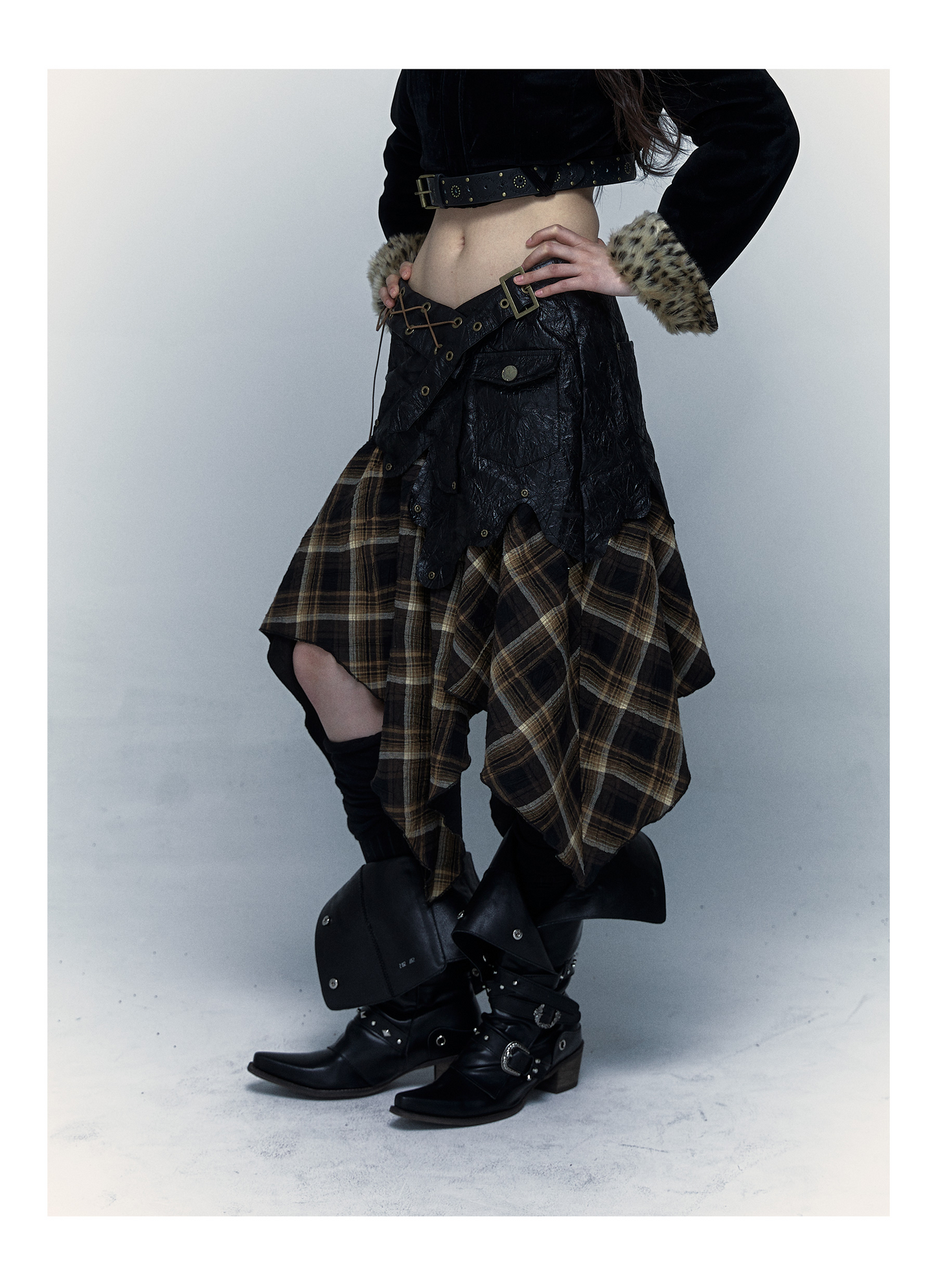 Rebel Tartan Asymmetrical Skirt