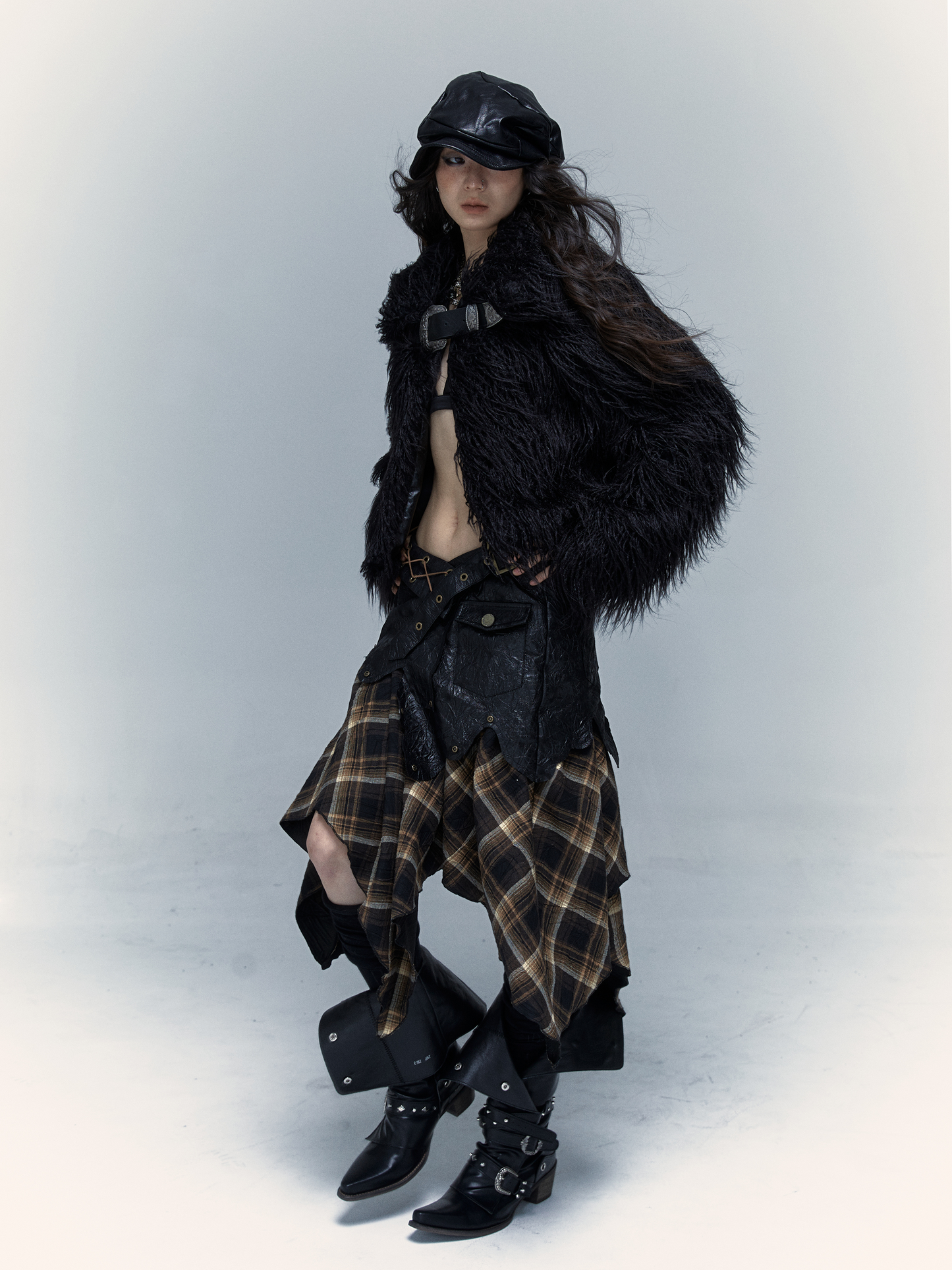 Rebel Tartan Asymmetrical Skirt