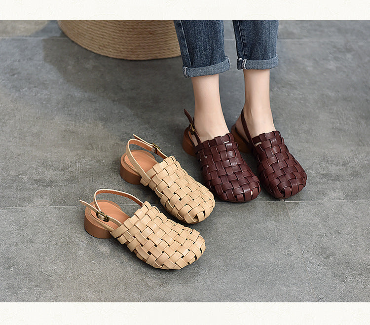 Vintage Woven Flat Sandals