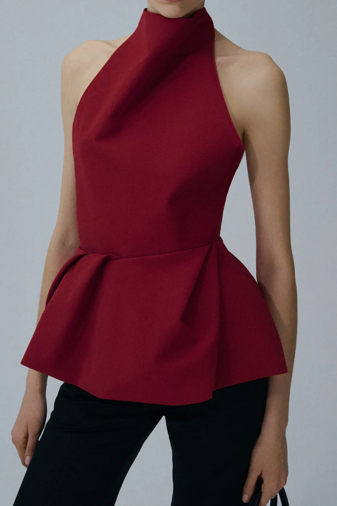 Asymmetrical Ruched Backless Cami Top