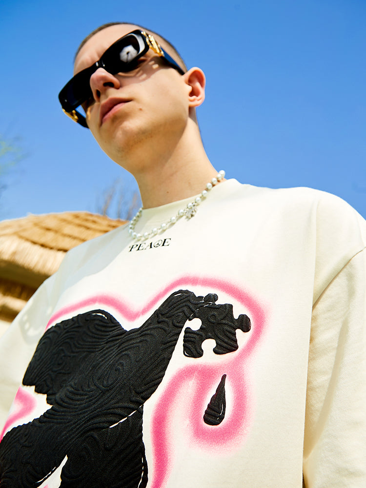 Serene Peace Dove Suede Foam Printed T-Shirt