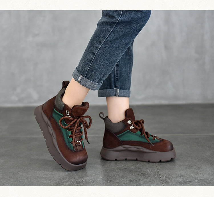 Versatile Leather Warm Cotton Shoes