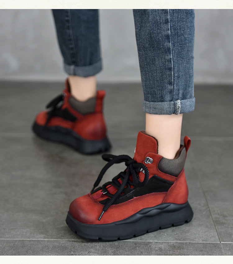 Versatile Leather Warm Cotton Shoes