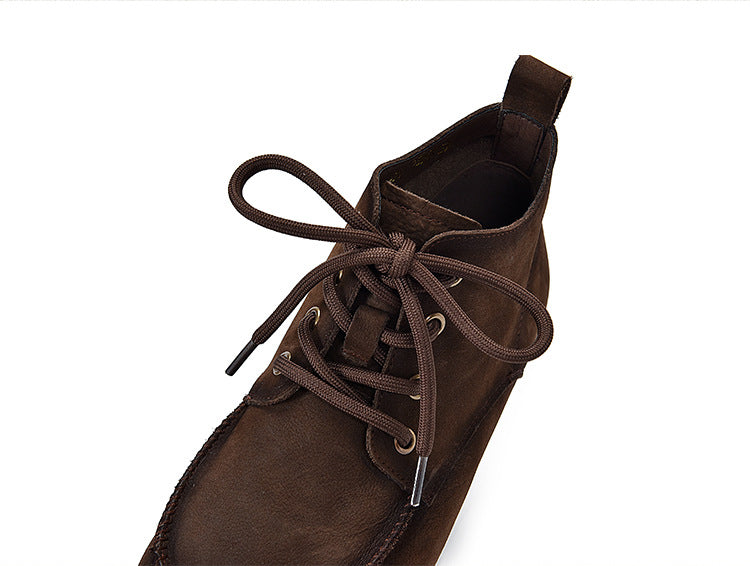 Classic Leather Lace-up Flat Shoes