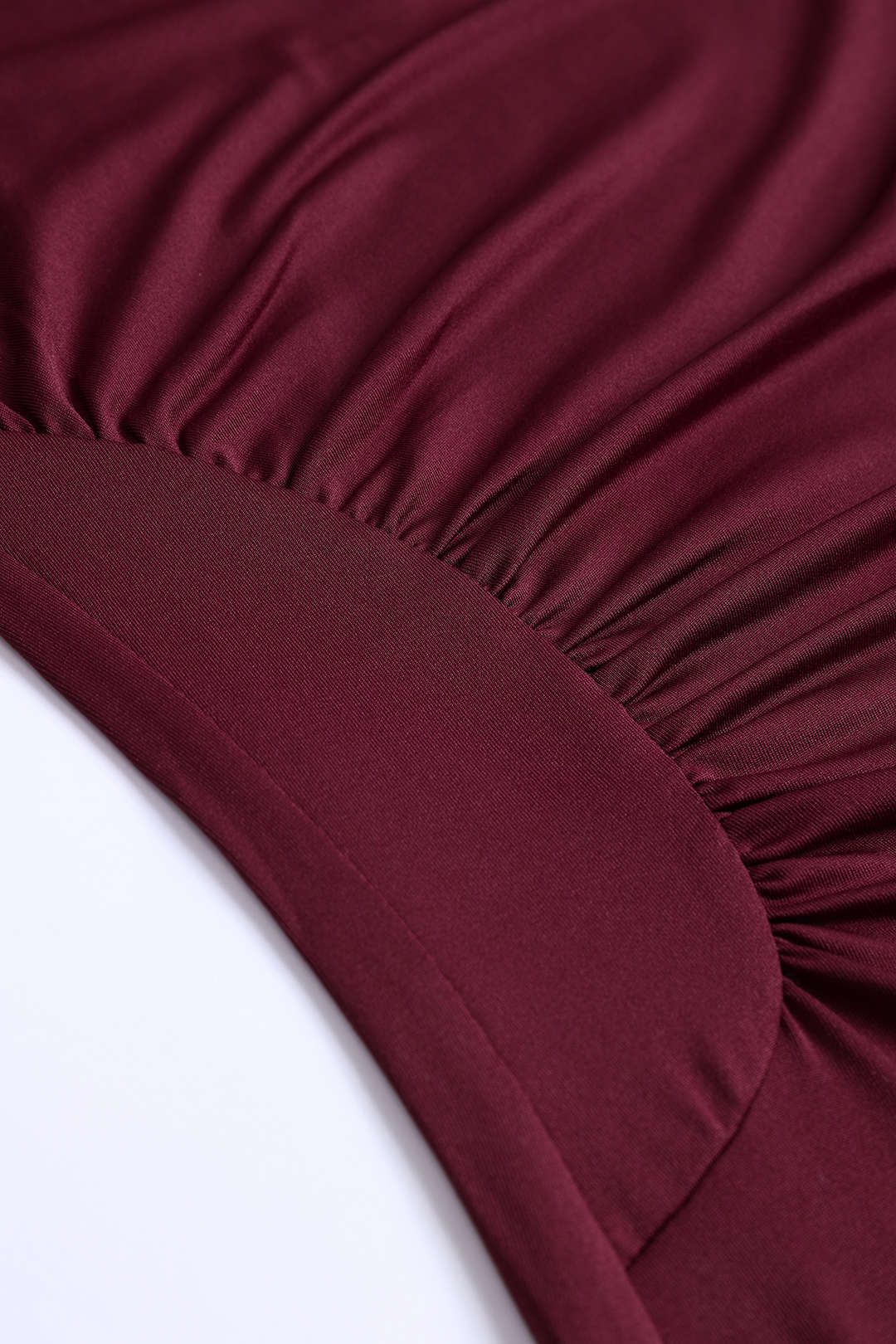 Asymmetrical Ruched Long Sleeve Mini Dress