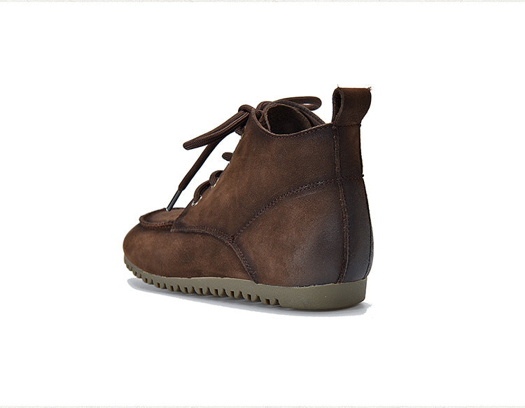 Classic Leather Lace-up Flat Shoes