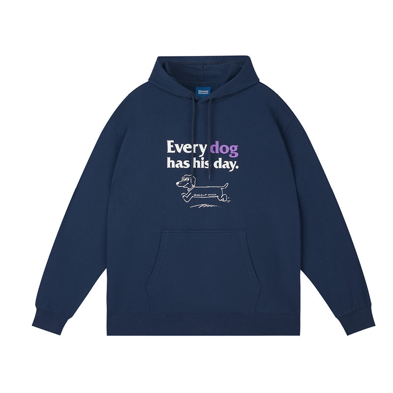 Playful Puppy'S Day Print Hoodie