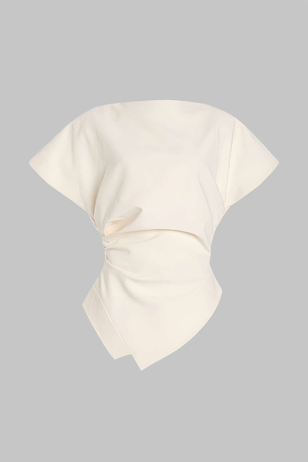 Asymmetrical Ruched Short Sleeve T-Shirt