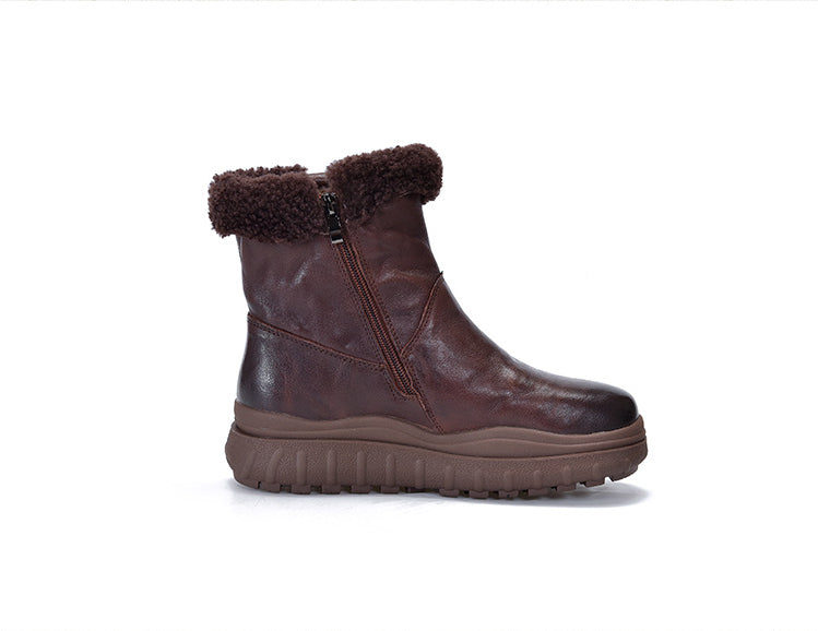 Versatile Warm Solid Color Thick Bottom Cotton Boots