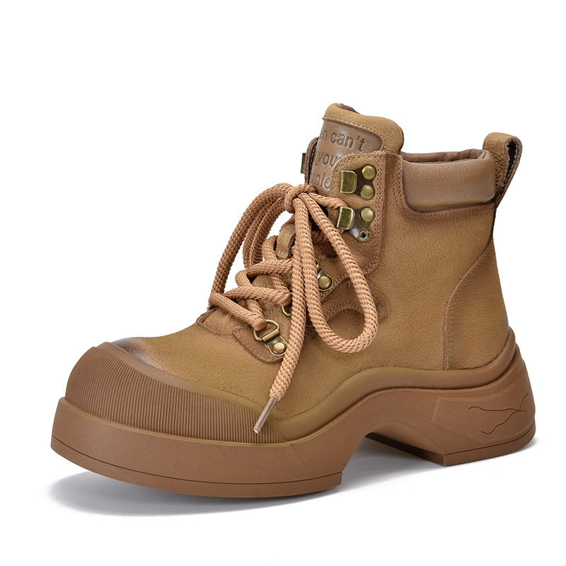 Classic Leather Thick Bottom Lace-Up Martin Boots