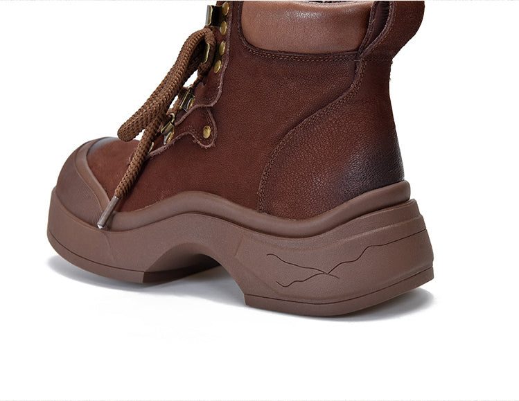 Classic Leather Thick Bottom Lace-Up Martin Boots