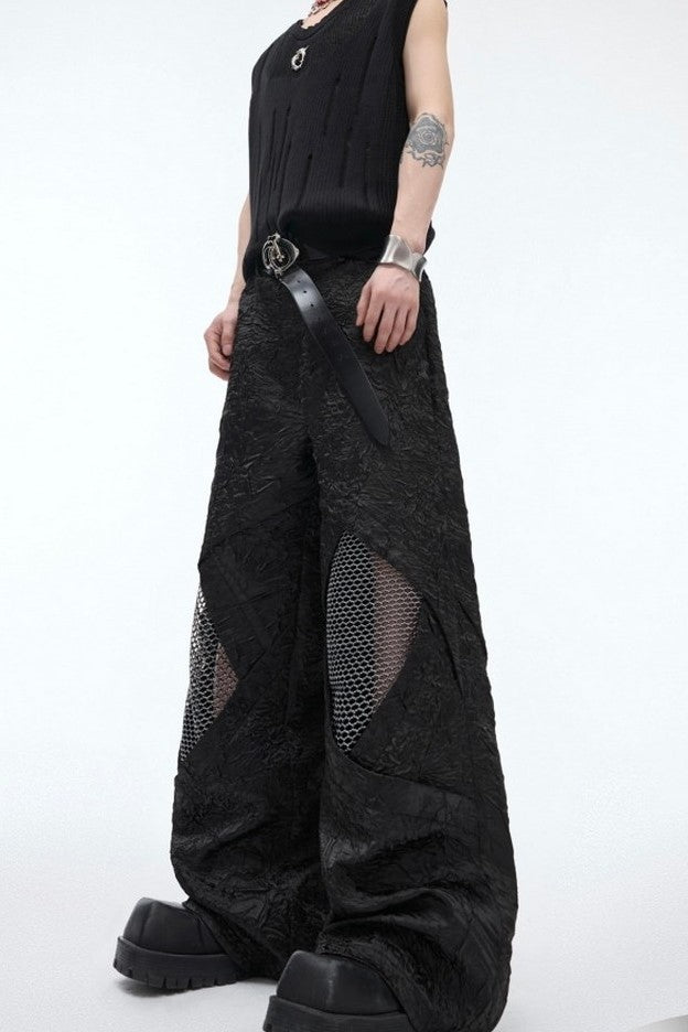 Pleated Mesh Deconstructed Trousers