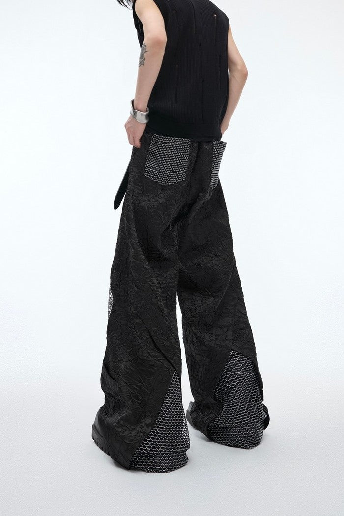 Pleated Mesh Deconstructed Trousers