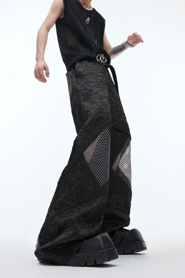 Pleated Mesh Deconstructed Trousers