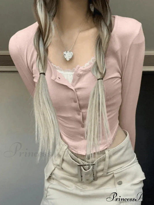 Lace Patchwork Graceful Crop Blouse