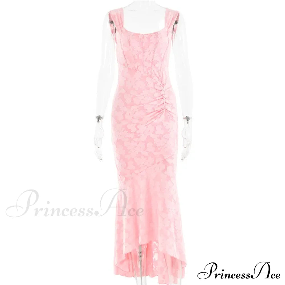 Lace Textured Strap Charming Wrap Midi Dress