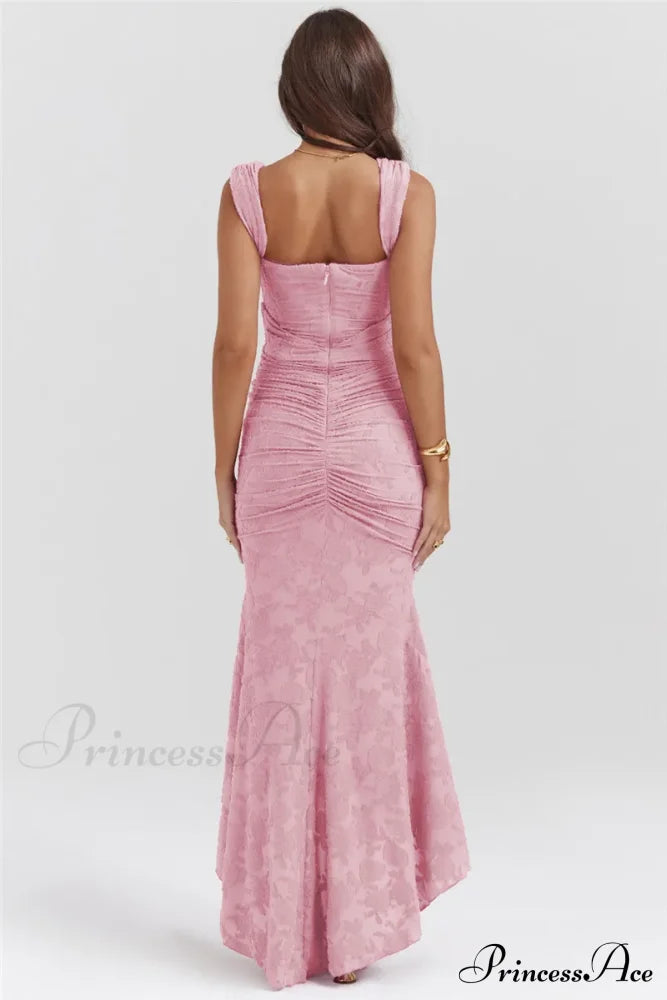 Lace Textured Strap Charming Wrap Midi Dress