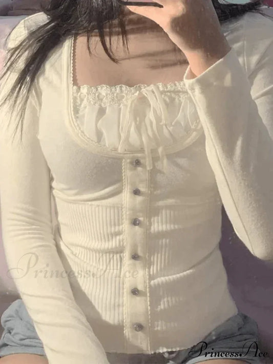 Lace Trim Padded Trendy Ribbed Crop Cami Top