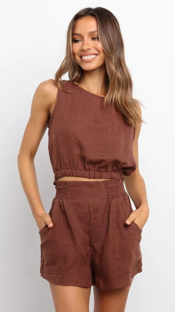 Chocolate Tank Top and Shorts Sets