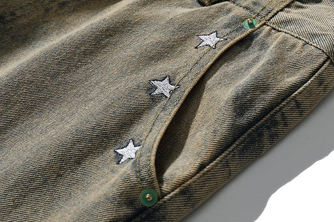 Celestial Studded Grunge Denim Jeans