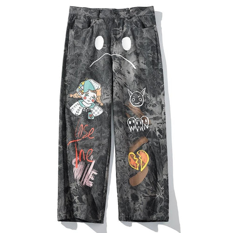 Psychedelic Fauna Straight-Cut Chinos Pants