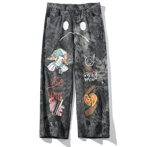 Psychedelic Fauna Straight-Cut Chinos Pants