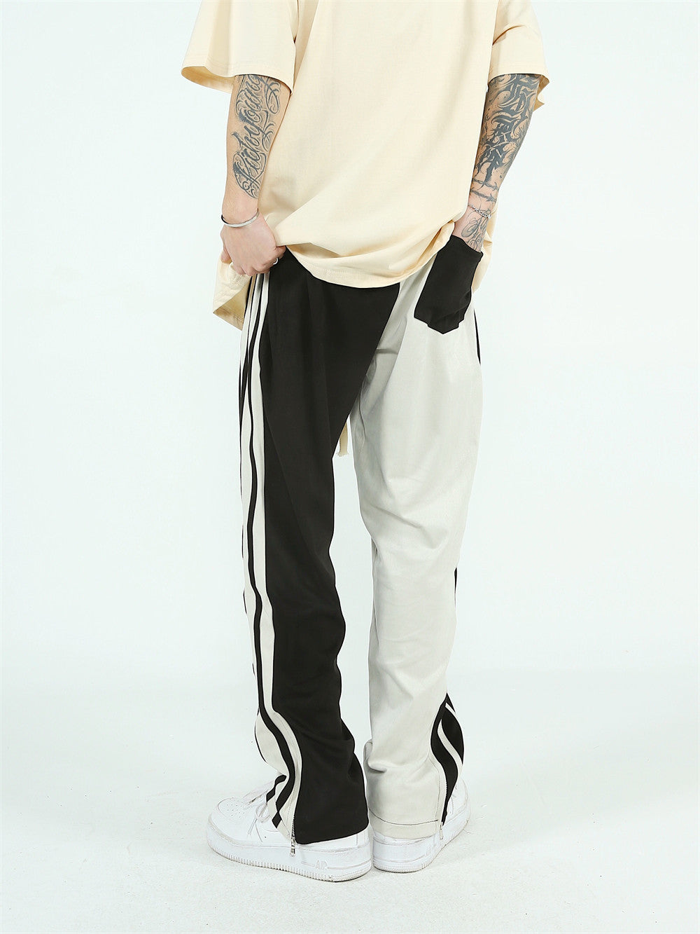 Two-Tone Split Track Pants